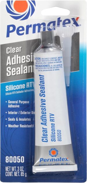 Permatex Clear RTV Silicone Adhesive Sealant, 85 g
