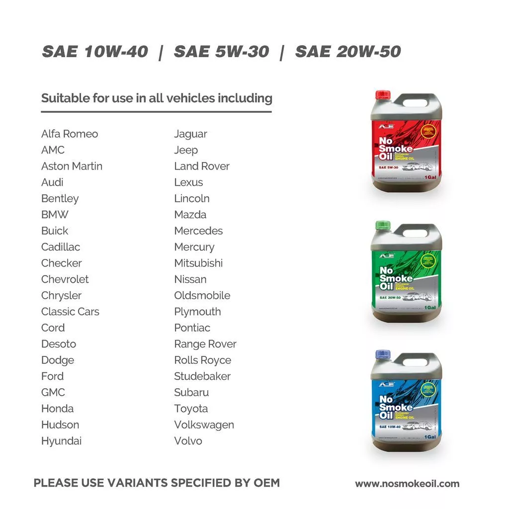 NO SMOKE OIL© SAE 20W-50 Zero Carbon With 500ml Ace Flush Oil - Image 2